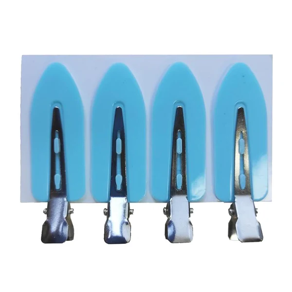 Reliable Maxbell 4Pcs No Bend Seamless Curl Pin Hair Clips Clamps for Makeup Hairstyling Blue Leaf Responsible