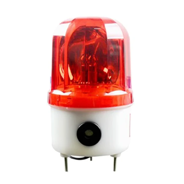 Excellent Maxbell 1pc LED Rotary Warning Light AC220V Rotating Emergency Lighting Alarm 110db red Reliable