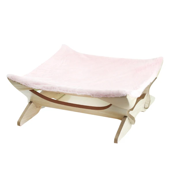 High-End Maxbell Wooden Indoor Winter Warm Cat Bed Foldable Cat Hammock Pet Supplies Pink Carefully Designed