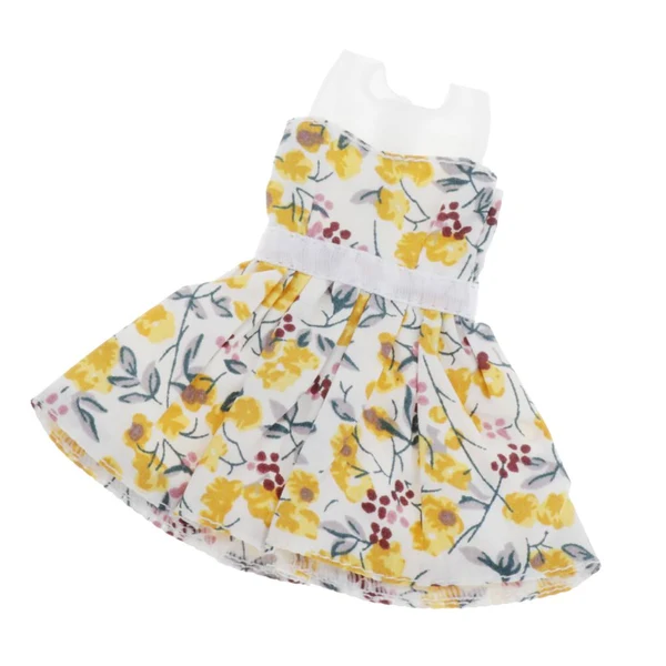 High-Quality Maxbell Lovely Doll Mini Sleeveless Plaid Dress Clothes for 1 6 Girl Dolls Yellow Refined