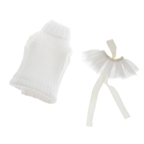 Pure Maxbell Knitted Turtleneck Vest and Tulle Skirt for 1 12 OB11 Doll Clothes Ginger Certified