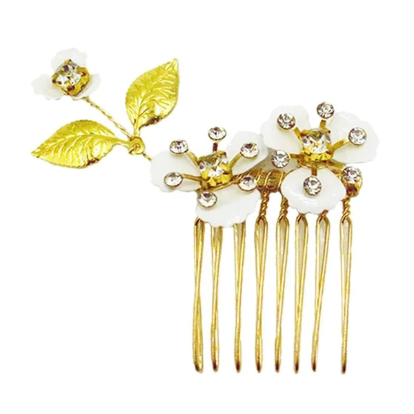 Stylish Maxbell Bride Vintage Party Rhinestone Flower Hair Comb Luxury Wife Hair Decor Natural
