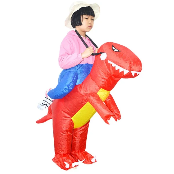 Environmentally Friendly Maxbell 1 Set Red Dinosaur Inflatable Suit Kids Toys Cosplay Stage Show Suit 1.2m Fine