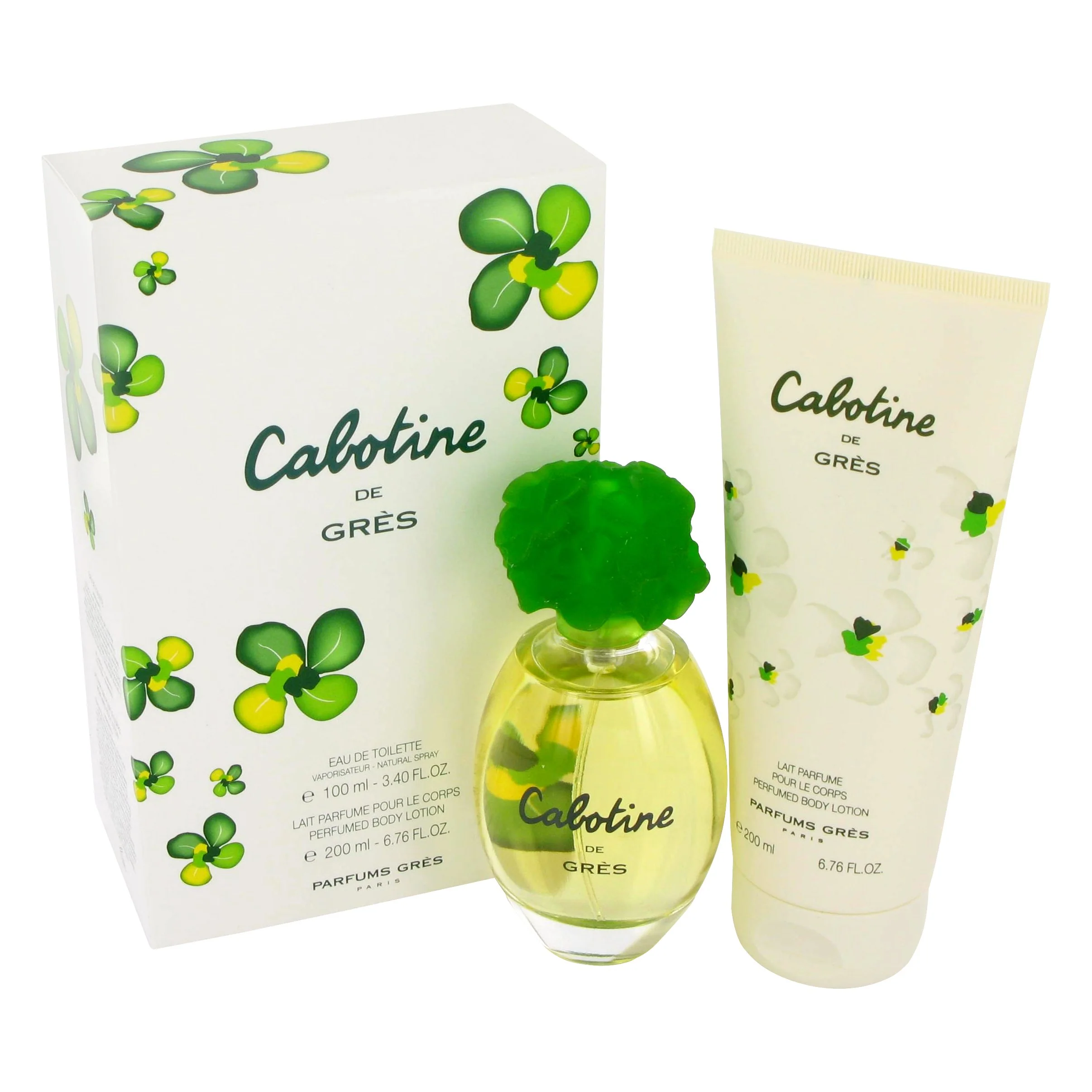 Premium Cabotine By PARFUMS GRES FOR WOMEN Gift Set - 3.4 oz Eau De Toilette Spray 6.7 oz Body Lotion Clean