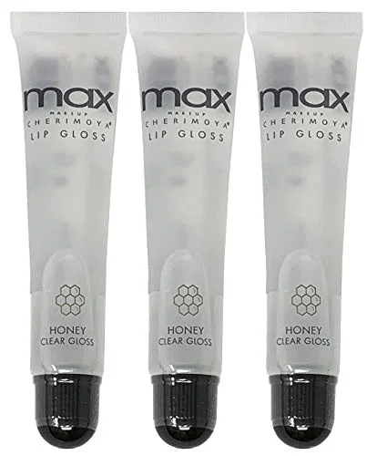 World-Class Cherimoya 3Pack MAX Makeup Lip Polish HONEY Clear Gloss Smooth