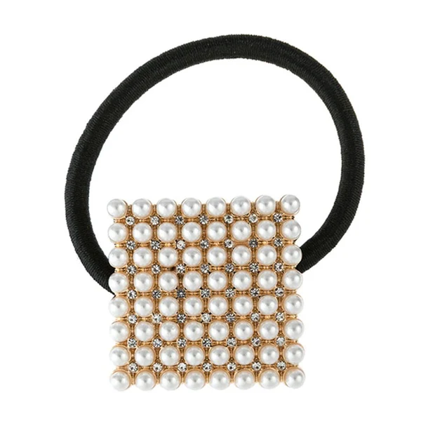 Original Design Maxbell Pearl Elastic Hair Ties Band Golden Natural