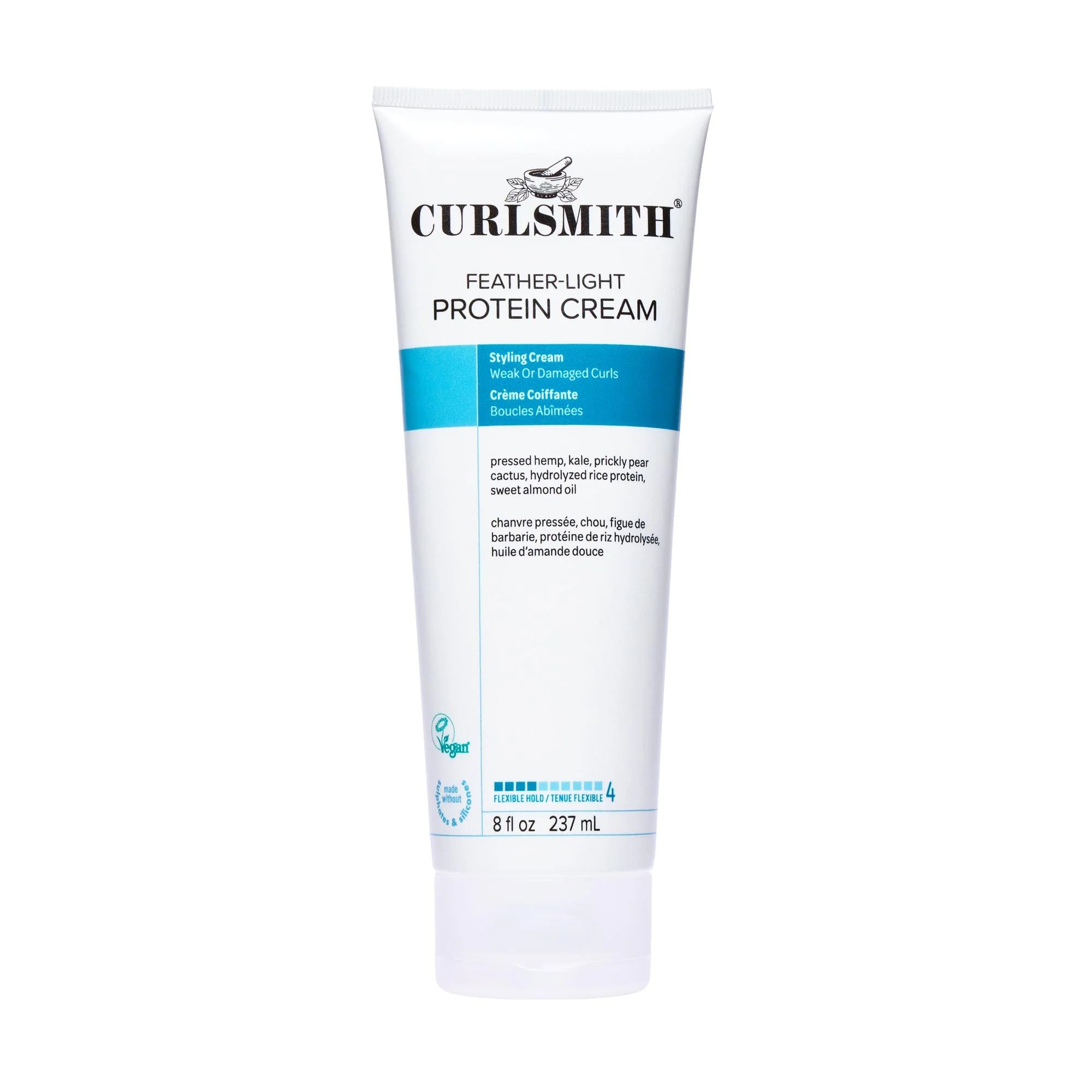 Organic CURLSMITH Feather Light Protein Cream - Flexible Hold Curl Cream Protein-Rich Styling Cream for Curls For All Curl Types for Weak and Damaged Artisan