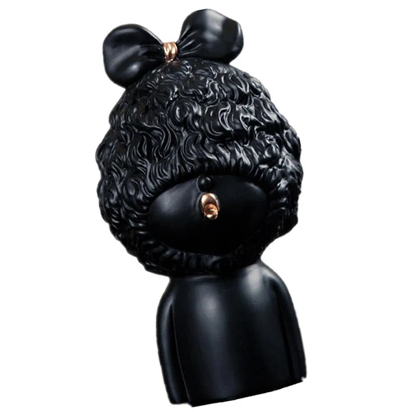 Convenient Maxbell Resin Figurine Statue Craftwork Cartoon Curly Girl Dolls Home Decor Black First-Class
