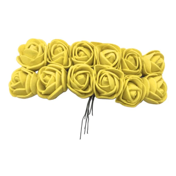 High-Grade Maxbell Handmade Simulation Rose Flowers DIY Wedding Venue Arrange Home Decor Yellow Practical