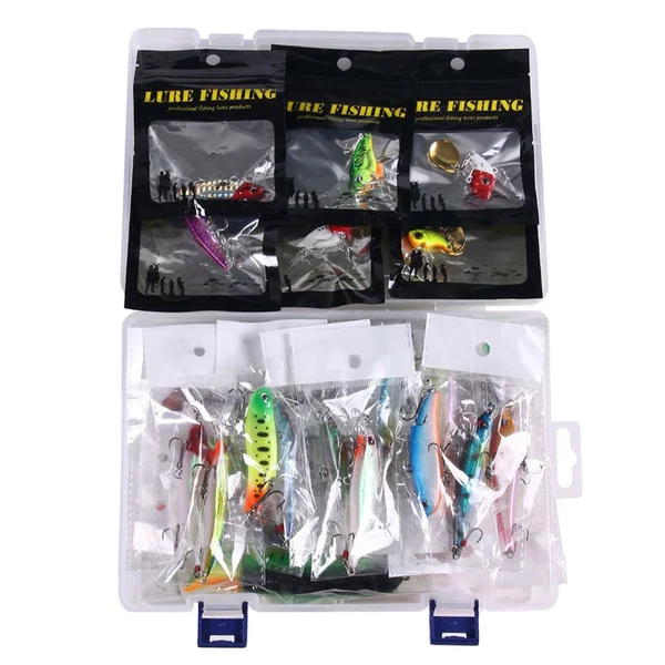 Next-Generation Maxbell 52pcs Fishing Lure Kits Set Soft Hard Crankbait Jig Hook Swivel Tackle Box Original Design