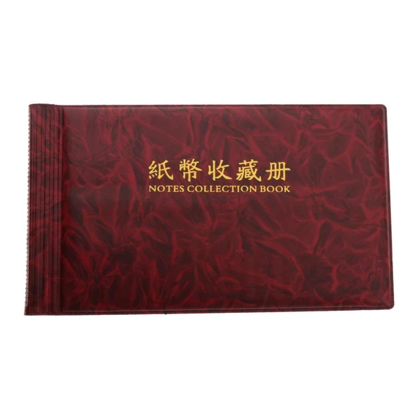 Eco-Friendly Maxbell Banknote Currency Collection Album Paper Money Pocket Holders 20 Pages Red Fine