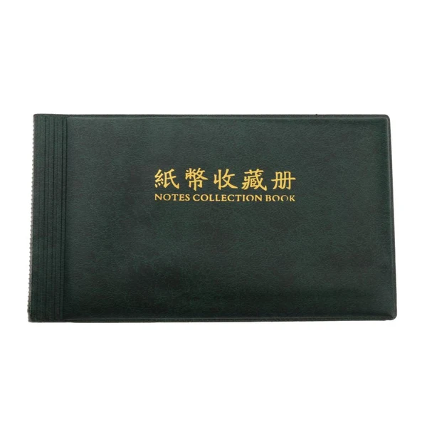 Reusable Maxbell Banknote Currency Collection Album Paper Money Pocket Holders 20 Pages Green Traditional