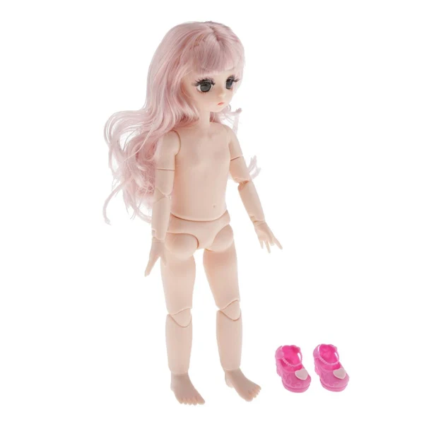 Natural Maxbell Cute 21 Ball Jointed Princess Doll DIY Dress up Toys Gift Light Pink Hair Versatile