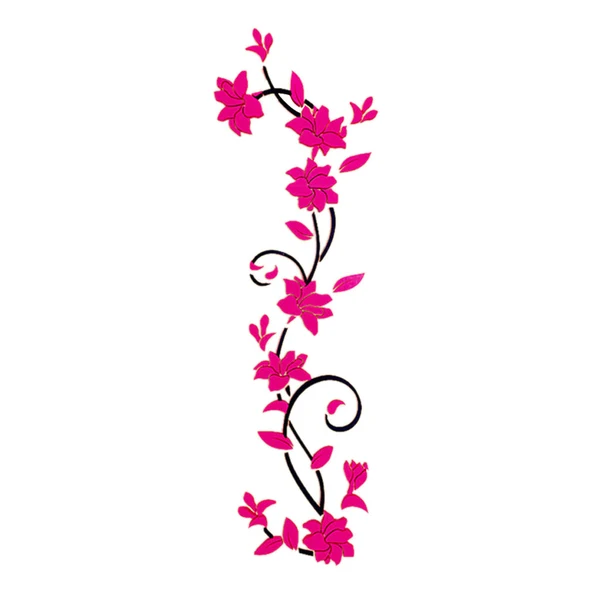 Recyclable Maxbell Vine Flowers 3D Wall Sticker home wall decor DIY Decal Removable Red Modern