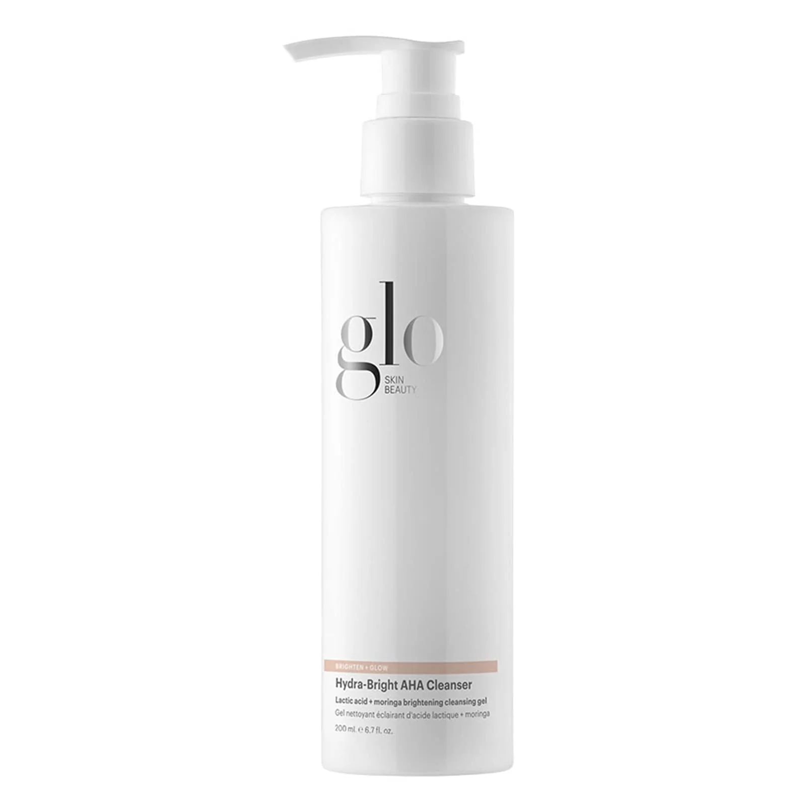Certified Glo Skin Beauty Hydra-Bright AHA Cleanser Foaming Gel Cleanser Removes Makeup Gently Exfoliates Hydrates and Brightens Skin 6.7 Fl Oz Genuine