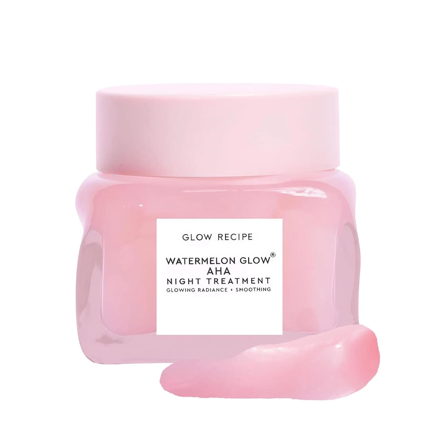Clean Glow Recipe Watermelon Glow AHA Night Treatment - Overnight Resurfacing Mask with AHA Complex Hyaluronic Acid Niacinamide Watermelon Enzymes Soft