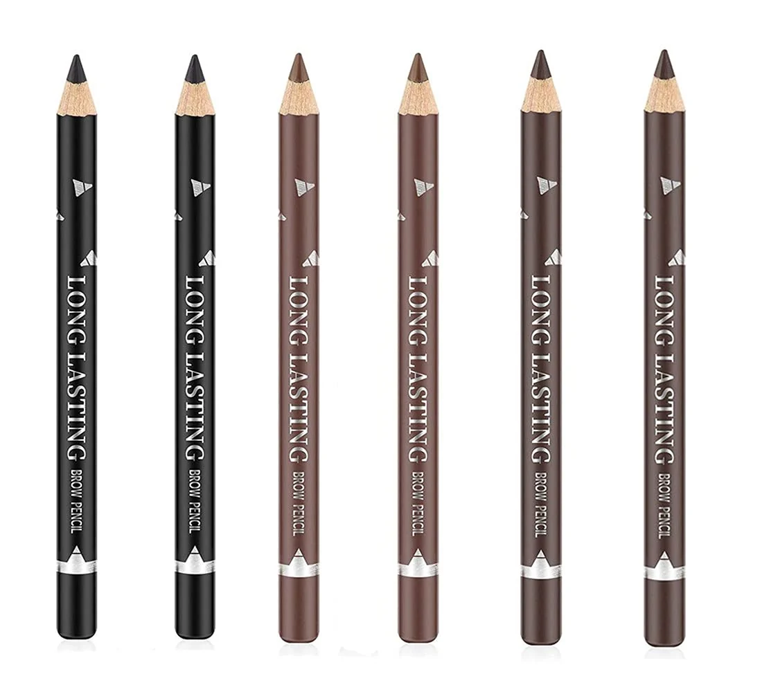 Original Design Go Ho 6 PCS Eyebrow Eye Liner Pencil Set Easy to Color Sweatproof Eye Brow Pencil Professional Long-lasting Eyeliner Gel Makeup Brow Tint Pen 3 Minimalist