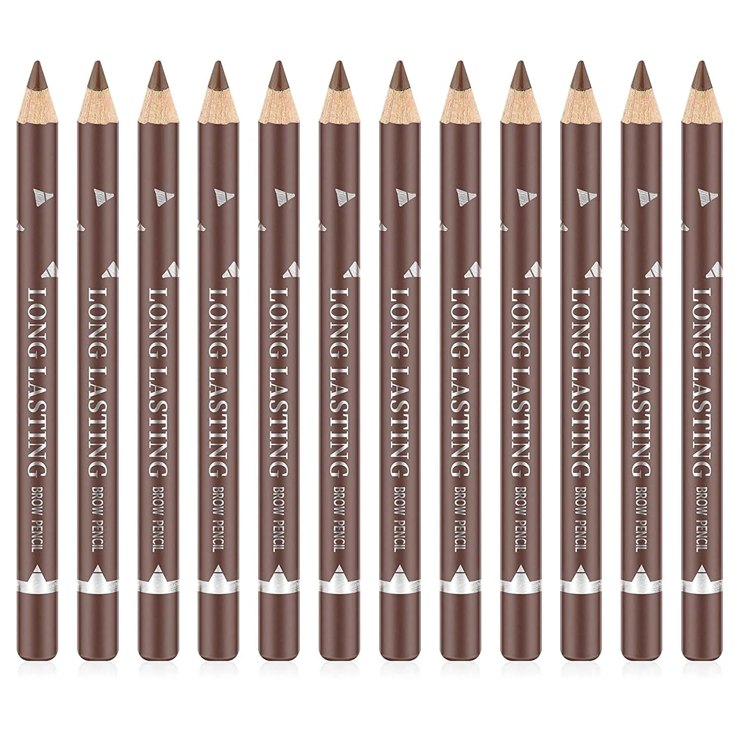 Lightweight Go Ho 12 PCS Brown Eyebrow Eyeliner Pencils Sweatproof Eyebrow Pencil Long-lasting Nice Color Eye Brow Gel Pen Makeup Brow Tint Sticks Medium Brown High-Quality