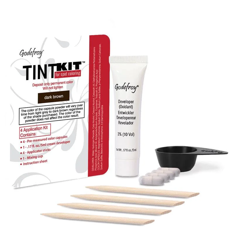 Carefully Designed Godefroy Hair Color Kit for Spot Coloring Covers Up Gray Hairs Dark Brown 4-Application Kit Pack of 1 Prestigious