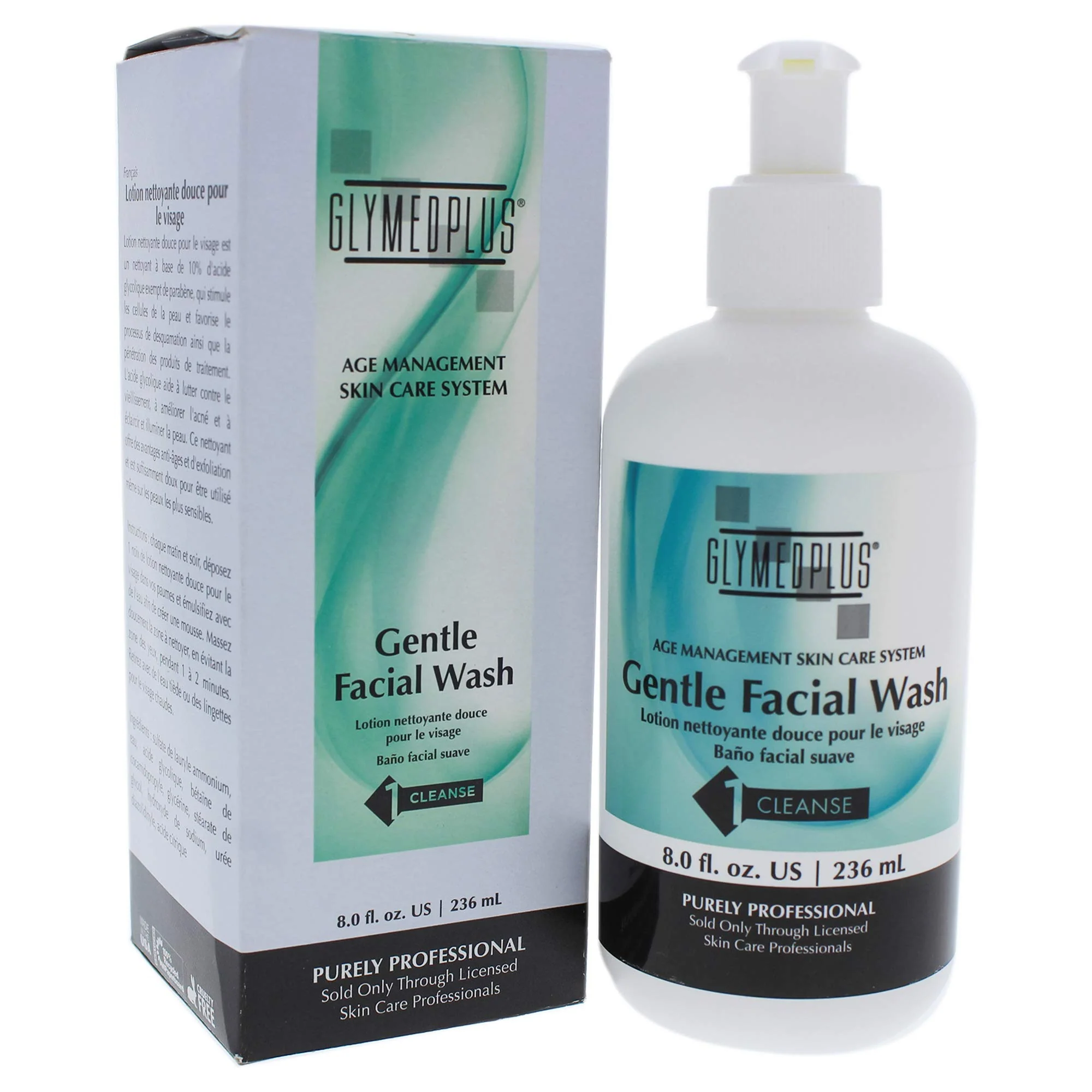 Original GlyMed Plus Age Management Gentle Facial Wash 8 Ounce Traditional