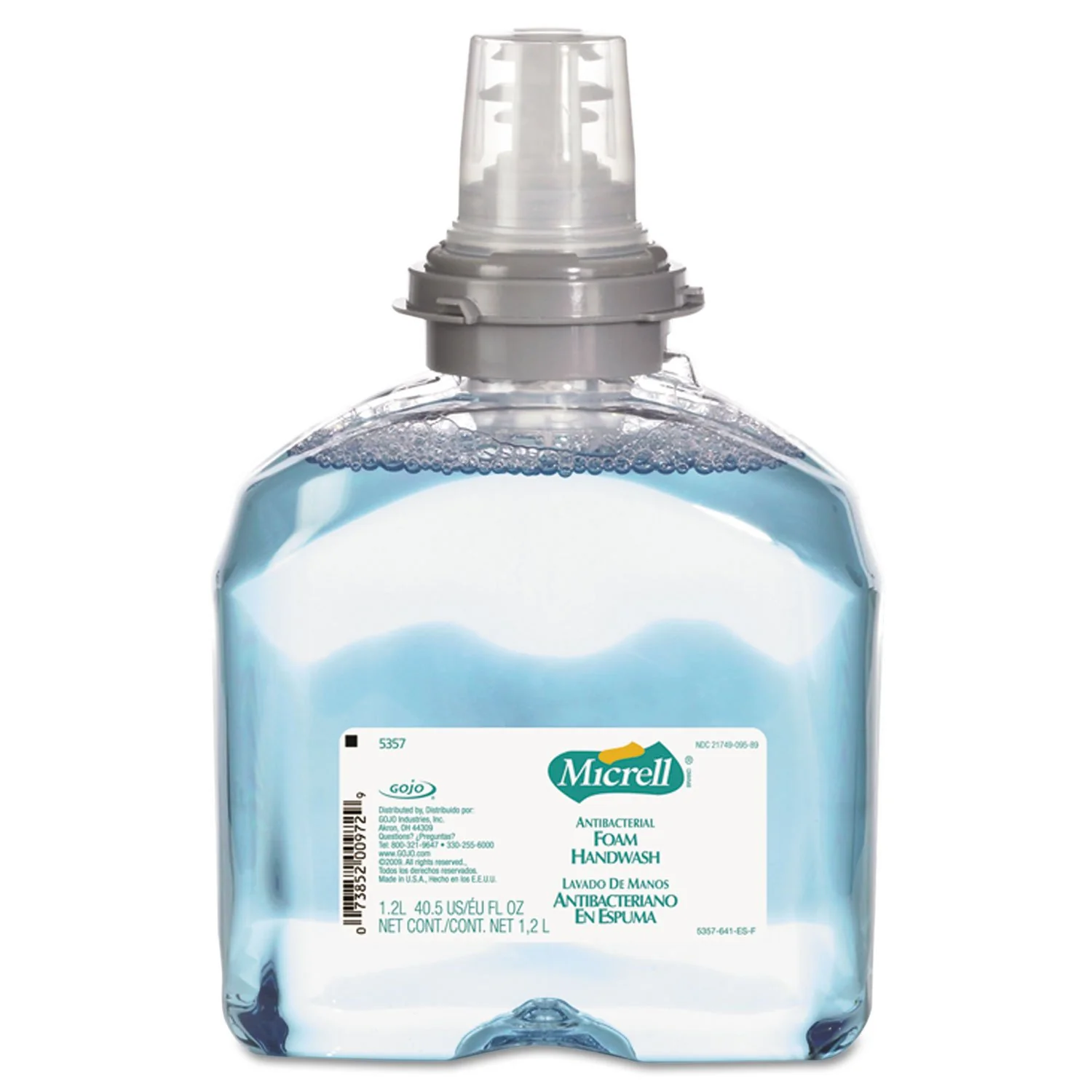 Verified Gojo MICRELL TFX Antibacterial Foam Handwash 1200 mL Hand Soap Refill For MICRELL TFX Touch- Dispenser Pack of 2 - 5357-02 Lightweight
