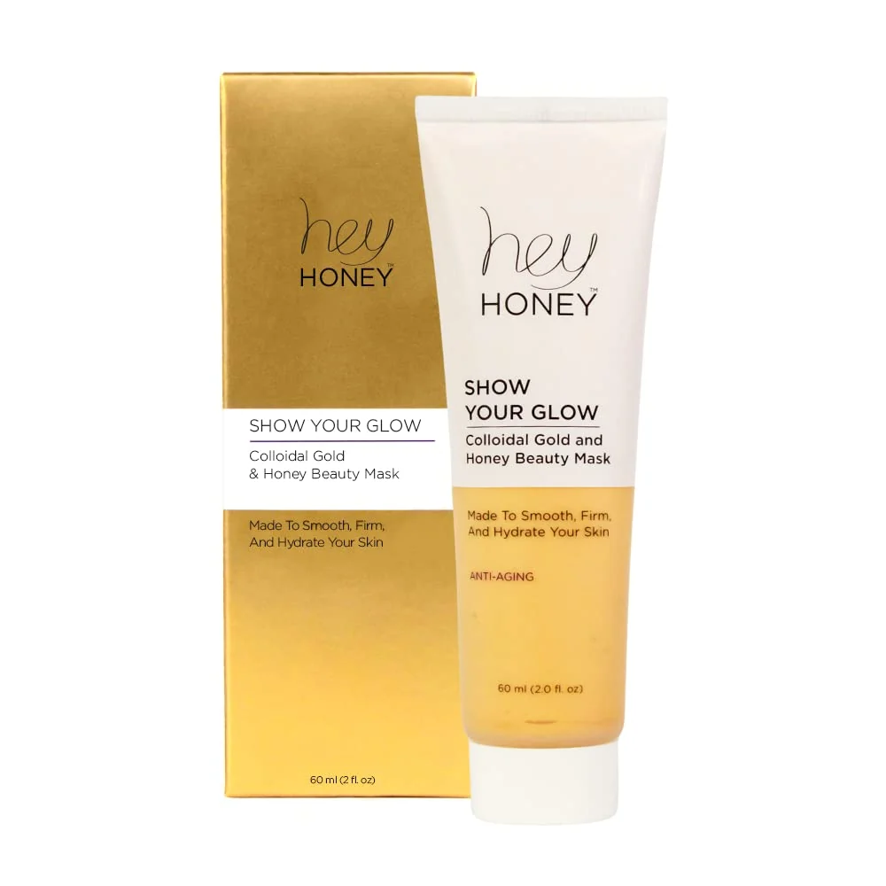 Environmentally Friendly Hey Honey Skin Care Show Your Glow Colloidal Gold Honey Beauty Face Mask Anti-Aging Hydrating Treatment Reduces Wrinkles Fine Lines Moisturizing Lightweight