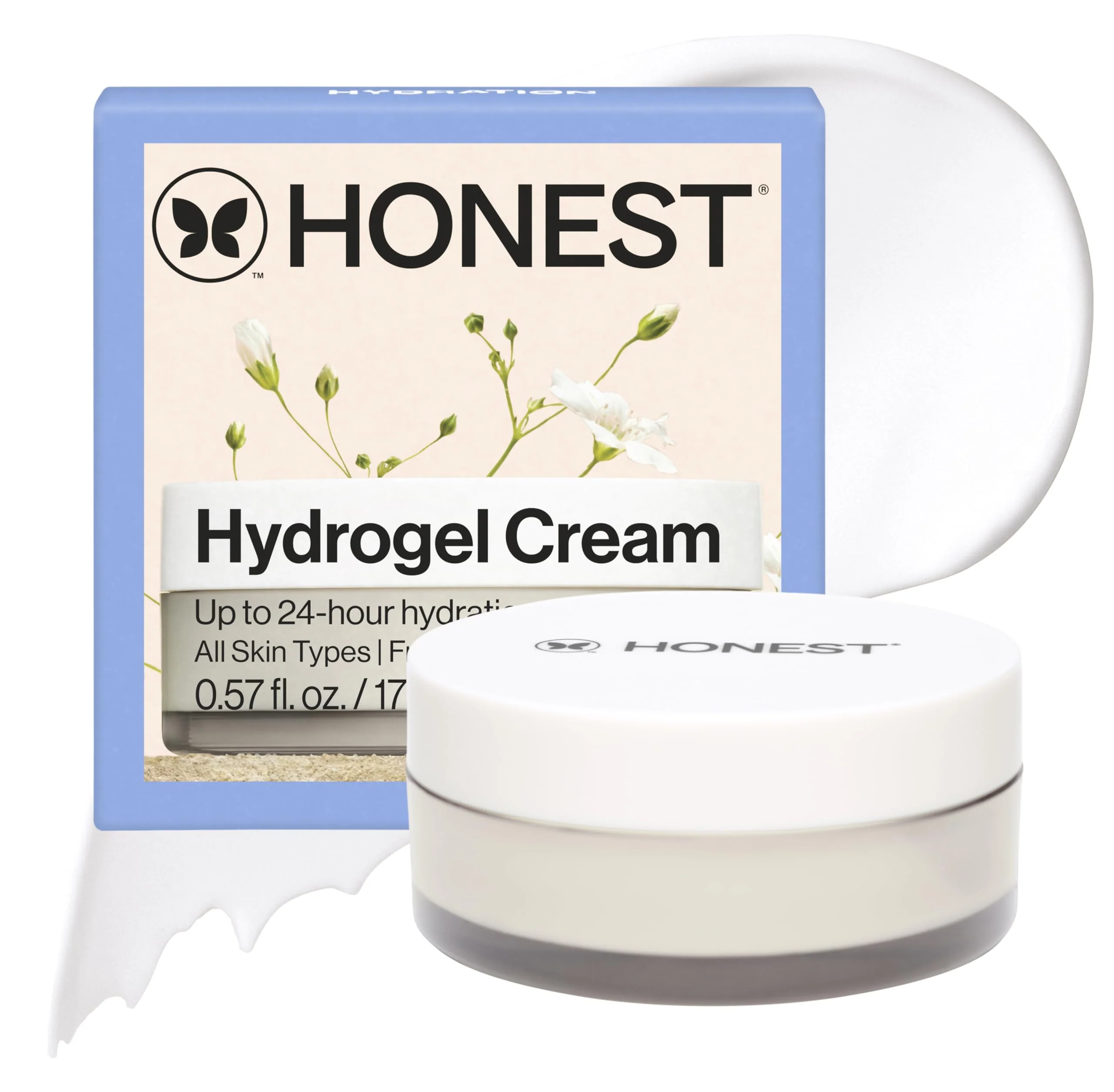Convenient Honest Beauty Mini Hydrogel Cream with Hyaluronic Acid Lightweight Moisturizing Water Gentle for Sensitive Skin Fragrance- Vegan Travel Size Exceptional