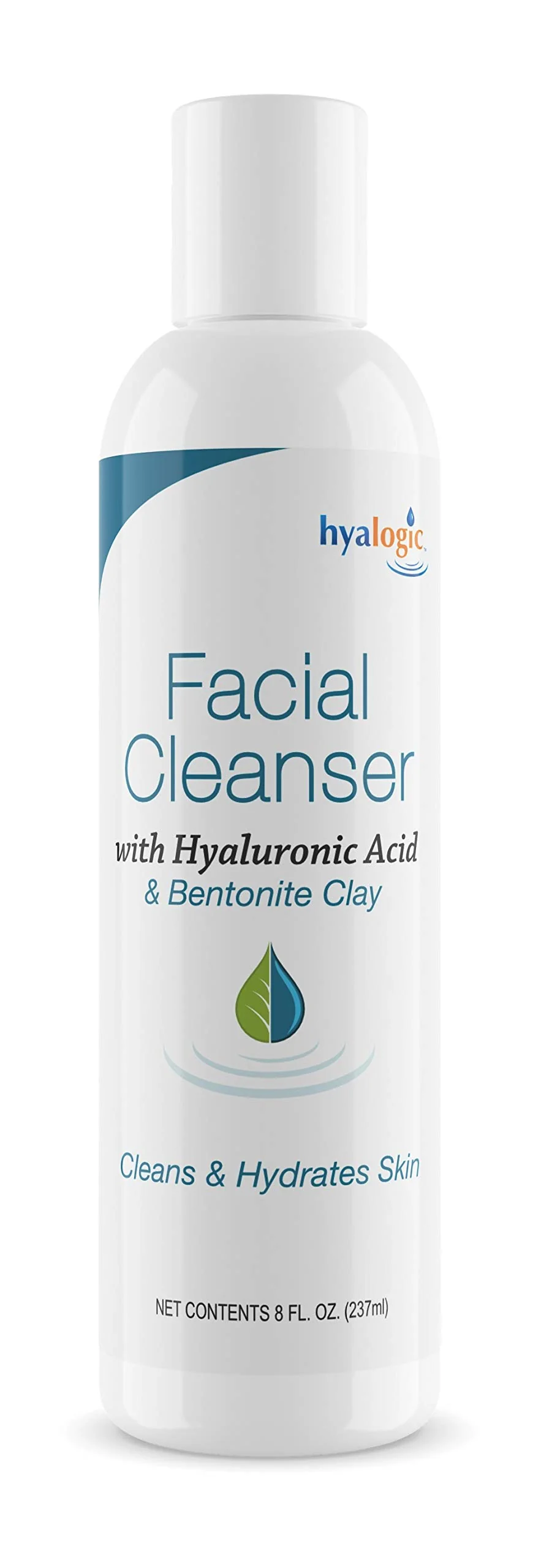 Premium Hyalogic HA Face Wash Hyaluronic Acid Facial Cleanser - Moisturizing Paraben- Daily Face Scrub with Bentonite Clay - Get Youthful Glowing Skin Elegant