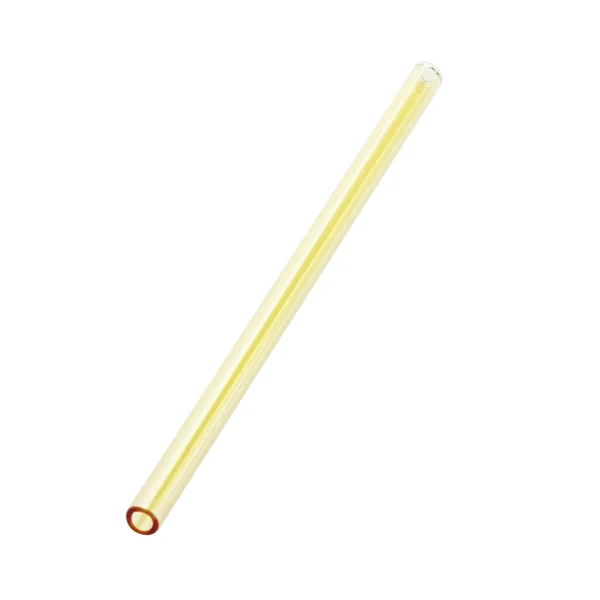 High-Grade Eco friendly Straight Glass Drinking Straws with Brush 19cm Yellow Secure
