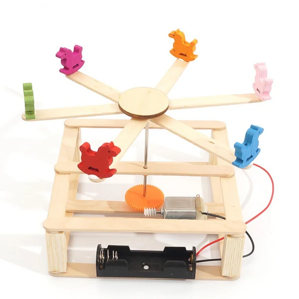 Stylish Max Maxb DIY Wooden Merry-go-round Whirligig Carousel Education Science Christmas Toy Modern