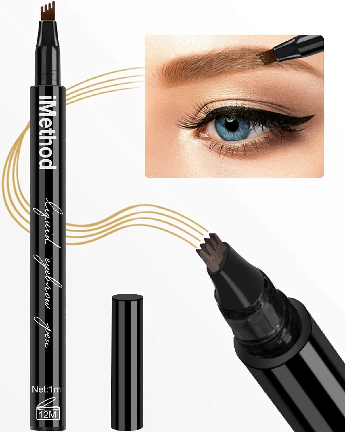 Prestigious iMethod Eyebrow Pen - iMethod Eye Brown Makeup Eyebrow Pencil with a Micro-Fork Tip Applicator Creates Natural Looking Brows Effortlessly and Stays Versatile