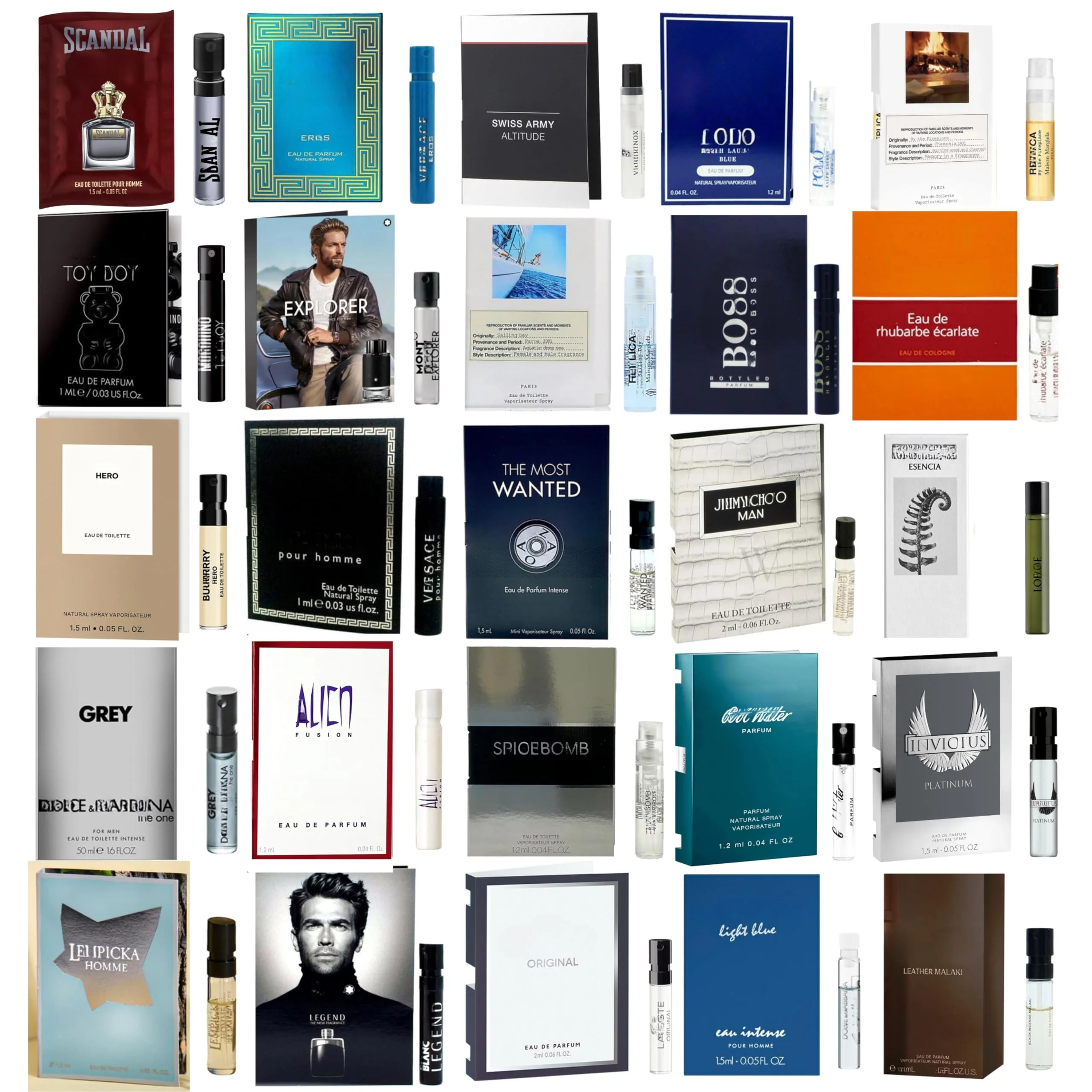 Elegant Infinite Scents Cologne Samples for Men - 12 Designer Fragrance Brands Green