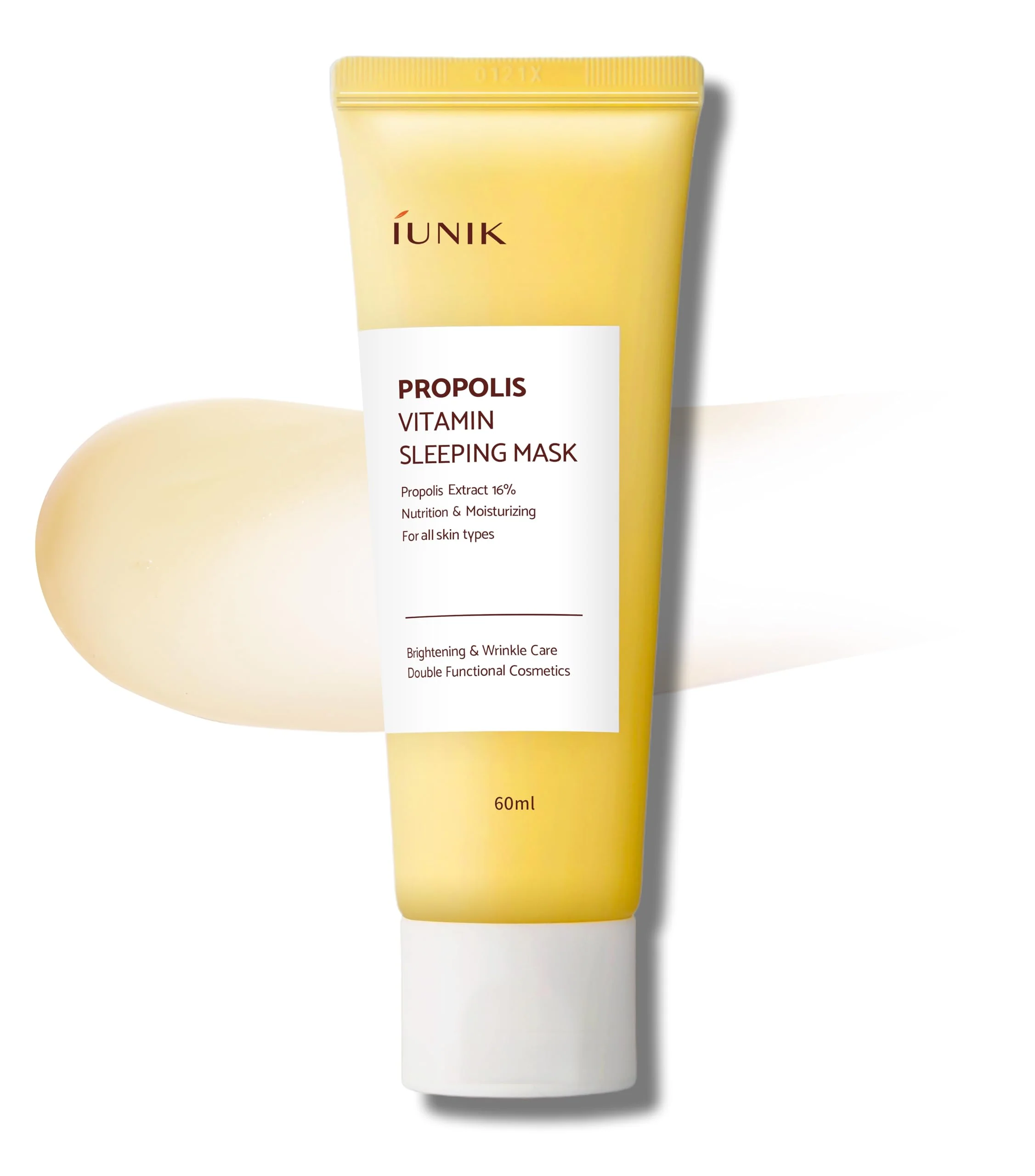 Functional IUNIK Propolis Vitamin Glow Sleeping Mask Night Moisturizer Cream 2.03 Fl Oz Overnight Moisturizing cream Tea Tree Centella Asiatica Extracts Consistent