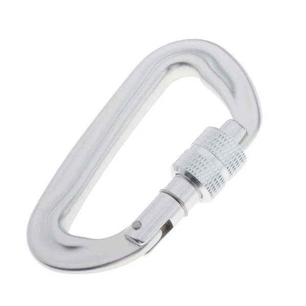 Powerful Max Maxb 12KN 5KN 7075 Aluminum Carabiner D-Ring Key Chain Clip Snap Hook 81cm Silver Flexible
