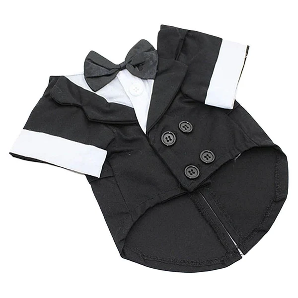 High-Quality Max Maxb Dog Puppy Pet Clothes Stylish Suit Bow Tie For Pet Costume Wedding Black-L Smooth