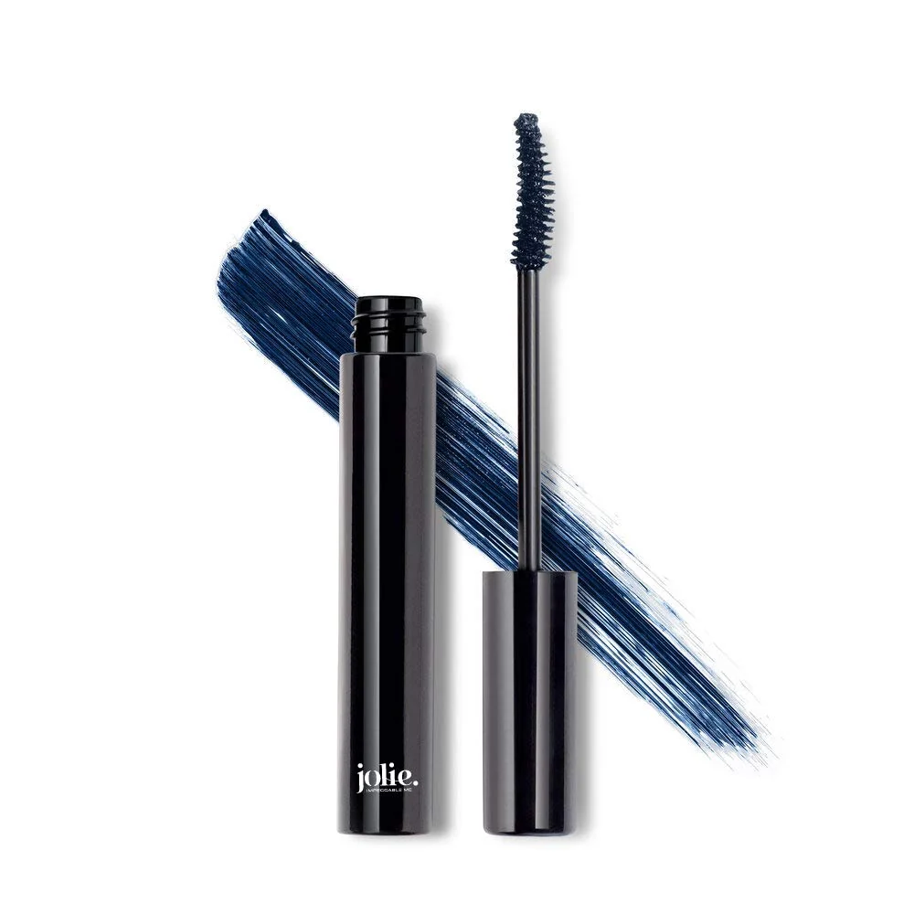 Genuine Jolie Ultra Dramatic Luxury Lash Mascara W Curling Brush - Hypoallergenic Paraben Navy Unique