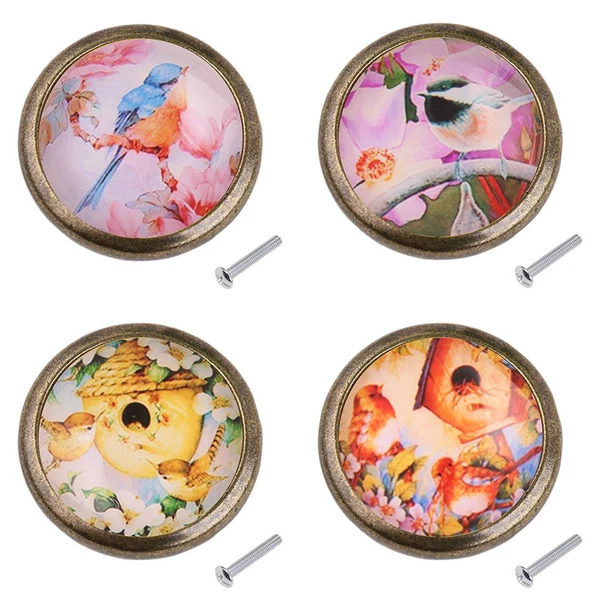 Certified Max Maxb Vintage Metal Round Birds Drawer Knob Cupboard Cabinet Knobs Pull Handle 16 Artisan