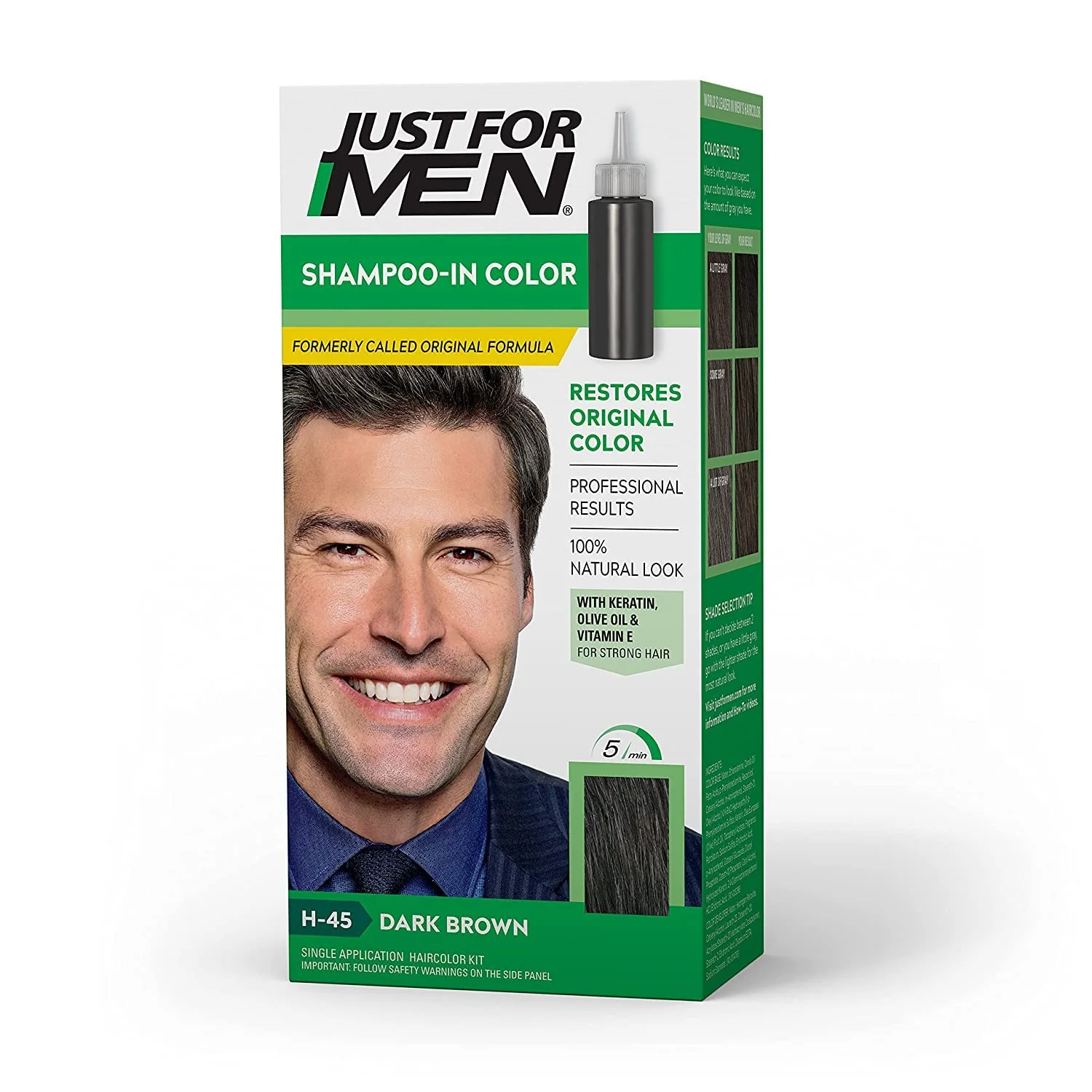 Next-Generation Just For Men Dk Brwn 45 Size 1ct Just For Men 45 Dark Brown Haircolor User-Friendly