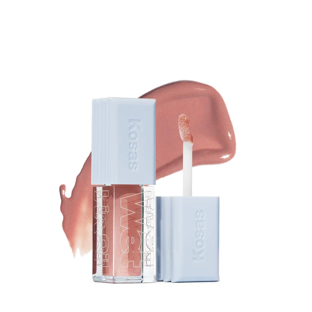 Stylish Kosas Wet Lip Oil Gloss - Hydrating Lip Plumping Treatment with Hyaluronic Acid Peptides Non-Sticky Finish Unhooked Reusable