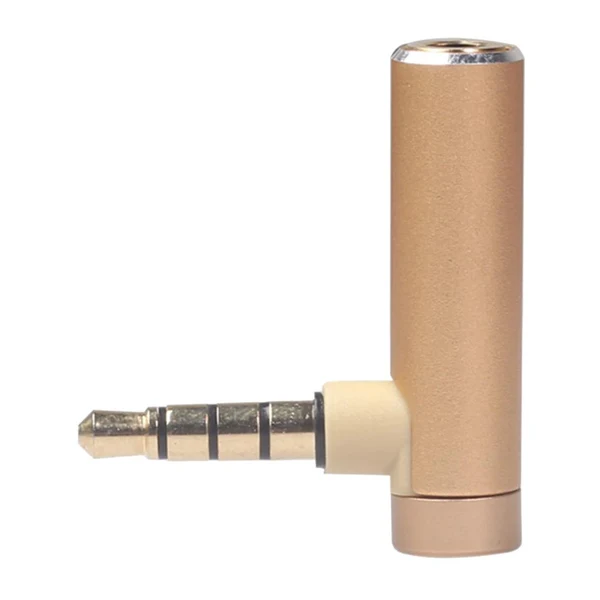 Fast Max Maxb 3.5mm Male to Female Audio Adapter Right Angled Earphone Converter Golden Environmentally Friendly