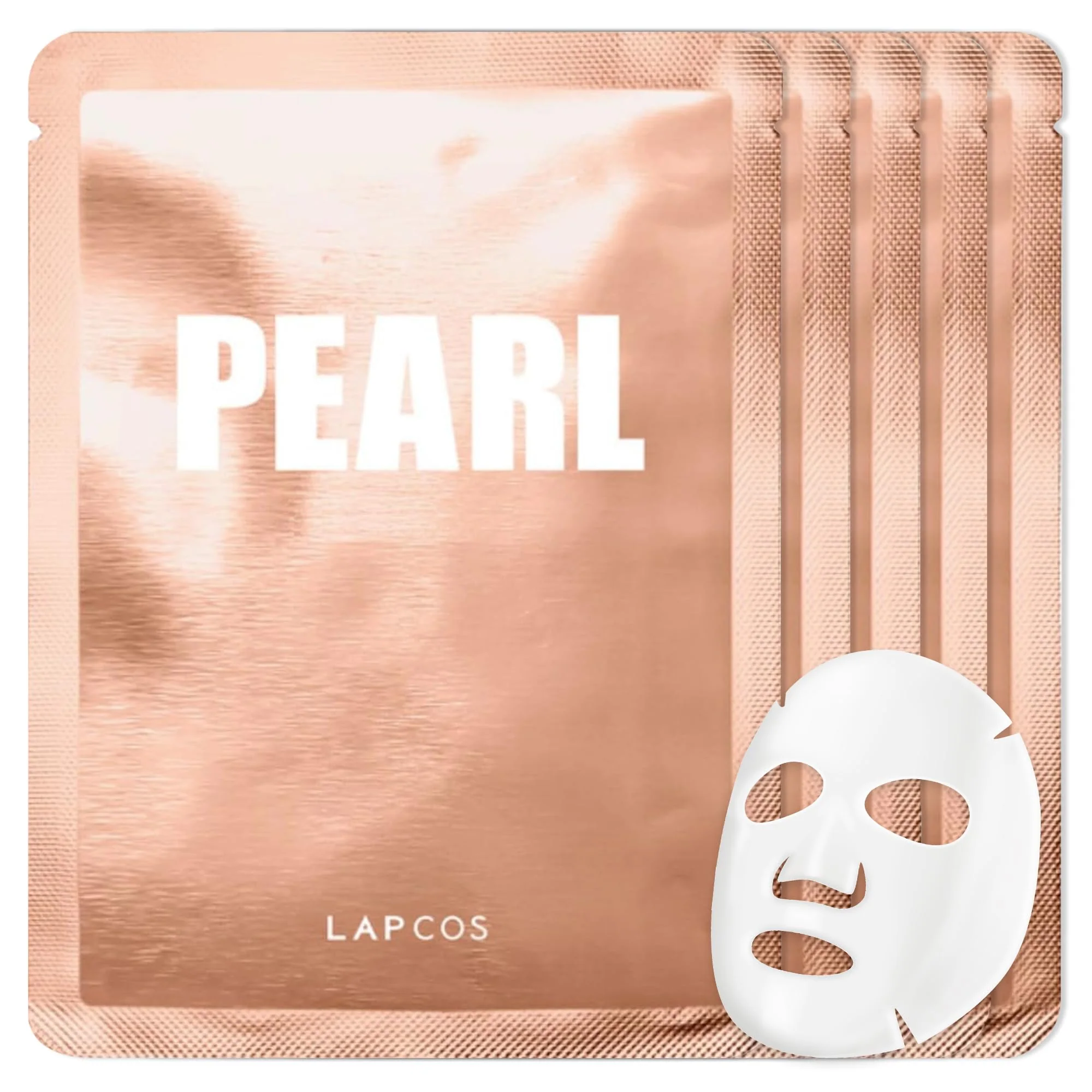 Environmentally Friendly LAPCOS Pearl Sheet Mask Daily Face Mask with Probiotics to Clarify Skin Korean Beauty Favorite 5-Pack Smooth