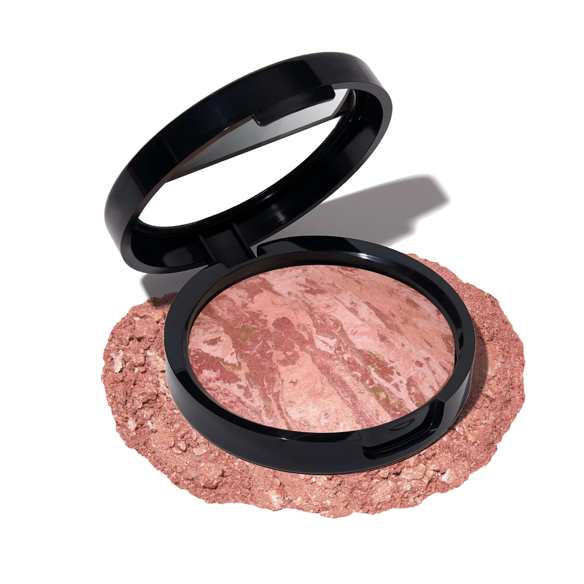 Contemporary LAURA GELLER NEW YORK Baked Blush-n-Bronze Marbleized 2-in-1 Sculpting Bronzer Blush - Rose Bronze - Contour Face with a Radiant Flush Dependable