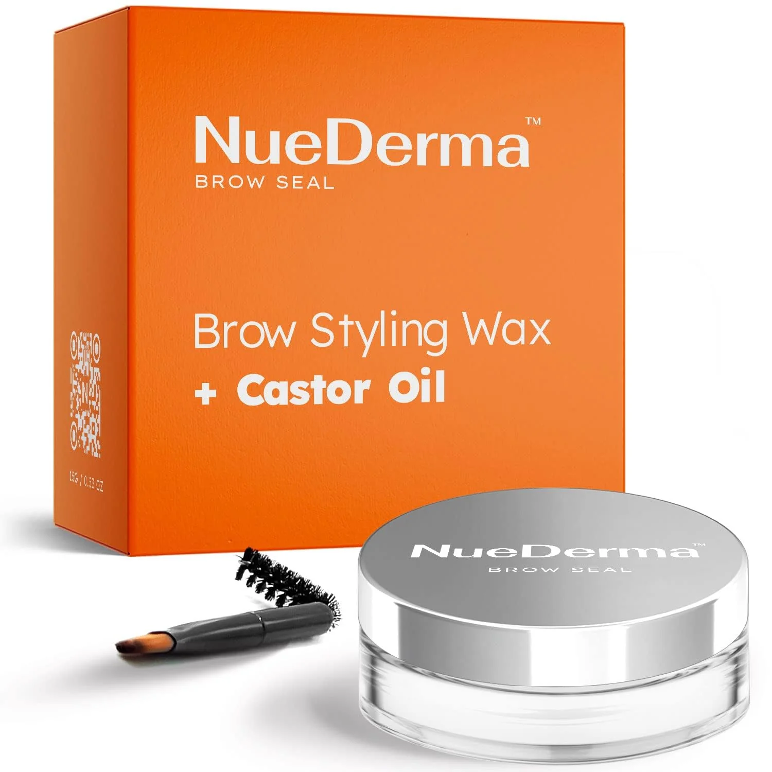 Pure NueDerma - Brow Seal with Castor Oil - Clear Eyebrow Gel Waterproof Eyebrow Makeup Styling Wax for Feathered Fluffy Brows - 1 OZ Trendy