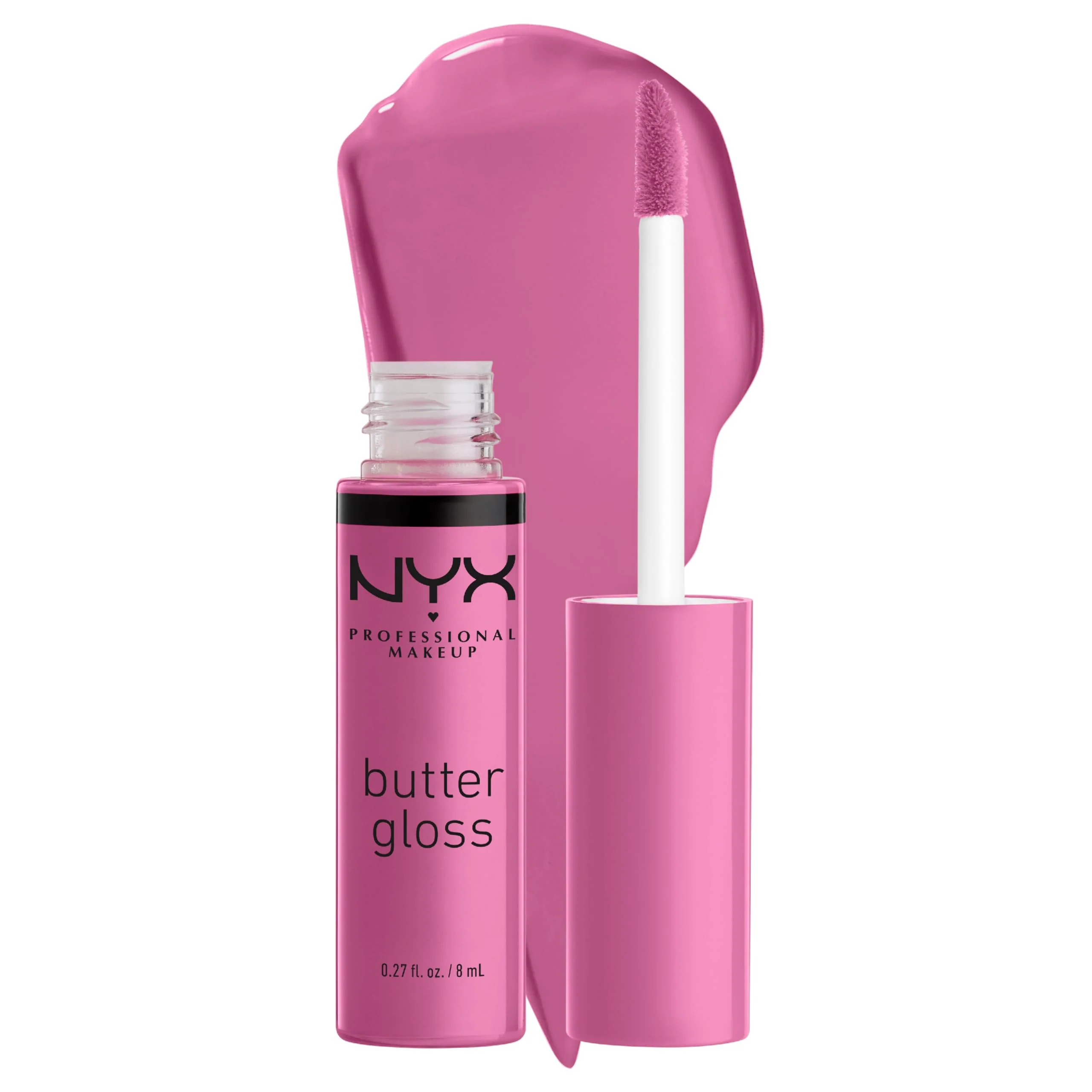 Lightweight NYX PROFESSIONAL MAKEUP Butter Gloss Non-Sticky Lip Gloss - Merengue Pink Lilac Casual