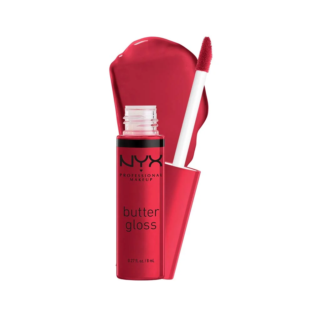 Enhanced NYX PROFESSIONAL MAKEUP Butter Gloss Non-Sticky Lip Gloss - Red Velvet Deep Red Pure