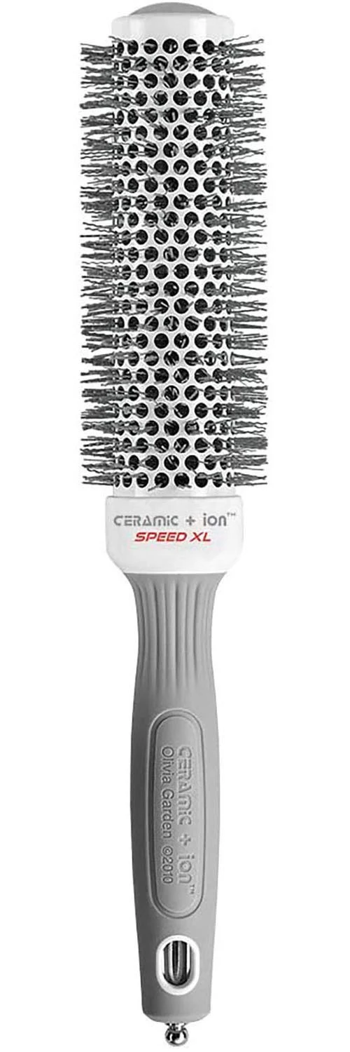 Exclusive Olivia Garden Ceramic Ion Speed XL - Extra-Long Round Thermal Hair Brush - Not Electrical - Professional Blowout Brush for Normal to Thick Hair - 1 Traditional