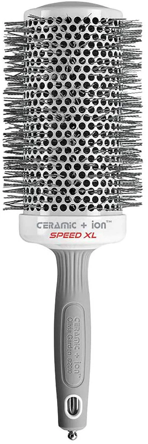High-Quality Olivia Garden Ceramic Ion Speed XL - Extra-Long Round Thermal Hair Brush - Not Electrical - Professional Blowout Brush for Normal to Thick Hair - 3