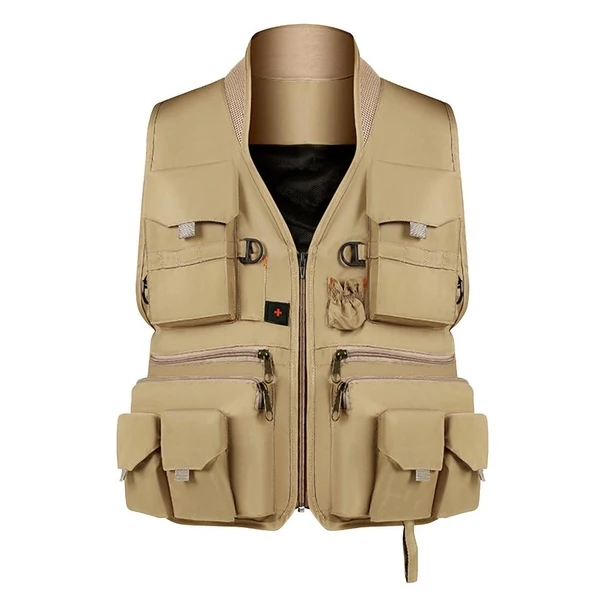 Crafted Max Maxb Multi Pocket Photography Hunting Fishing Vest Jacket Waistcoat Khaki L Optimized