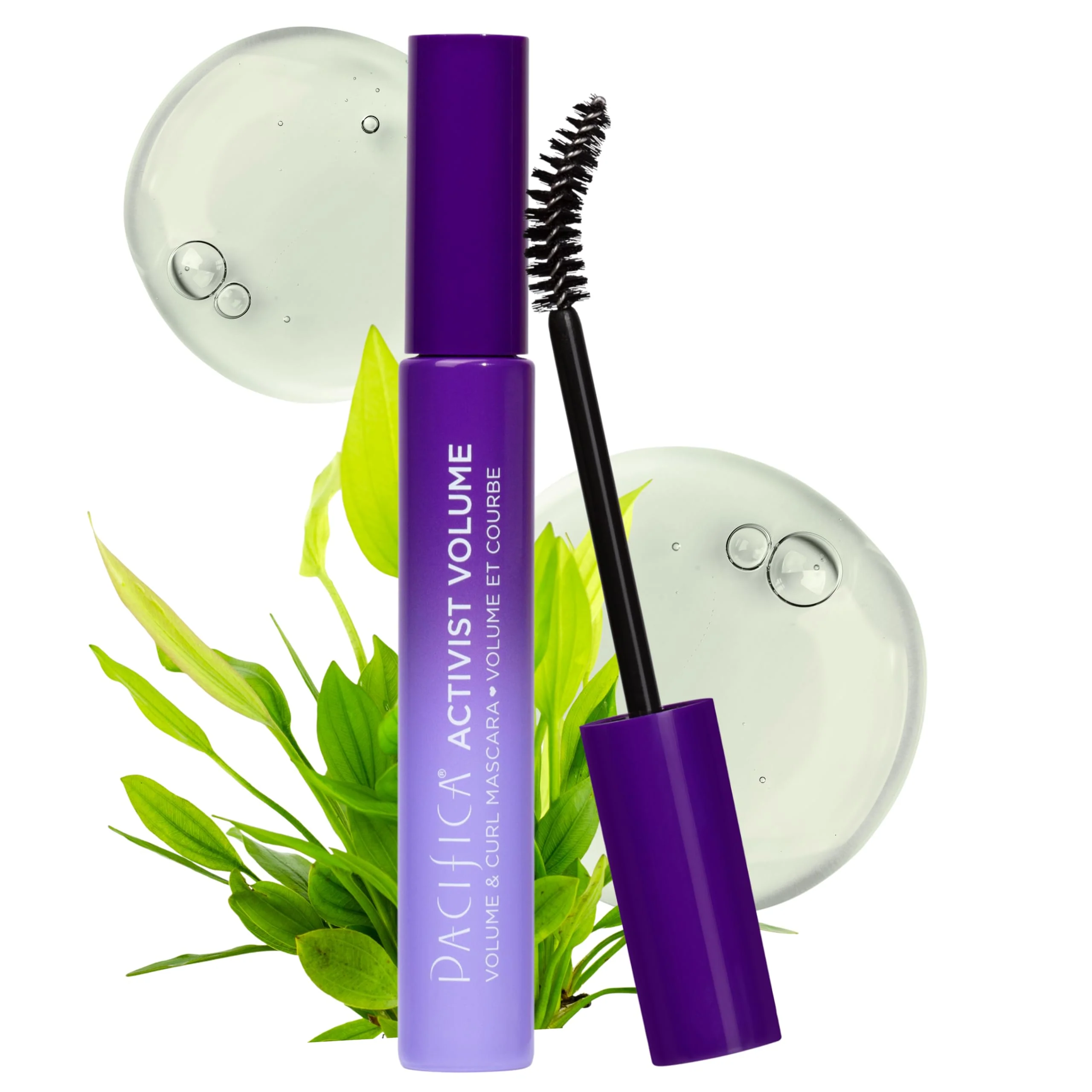 Elegant Pacifica Beauty Activist Curling Mascara Black Volume and Length Vegan Brush Glass Tube Clean Eye Makeup Plant-Fibers Microplastic World-Class
