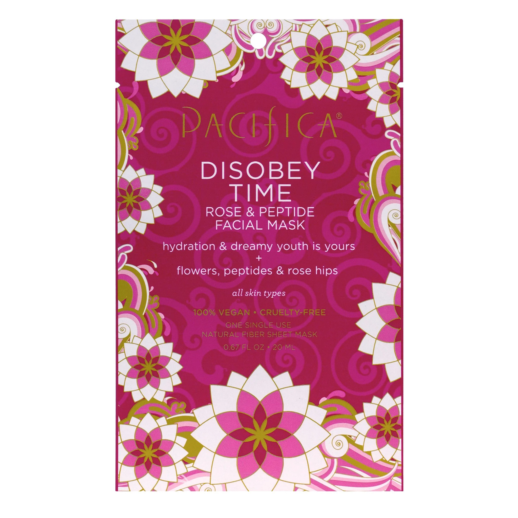 Prestigious Pacifica Beauty Disobey Time Peptide Hydrating Facial Sheet Mask First-Class